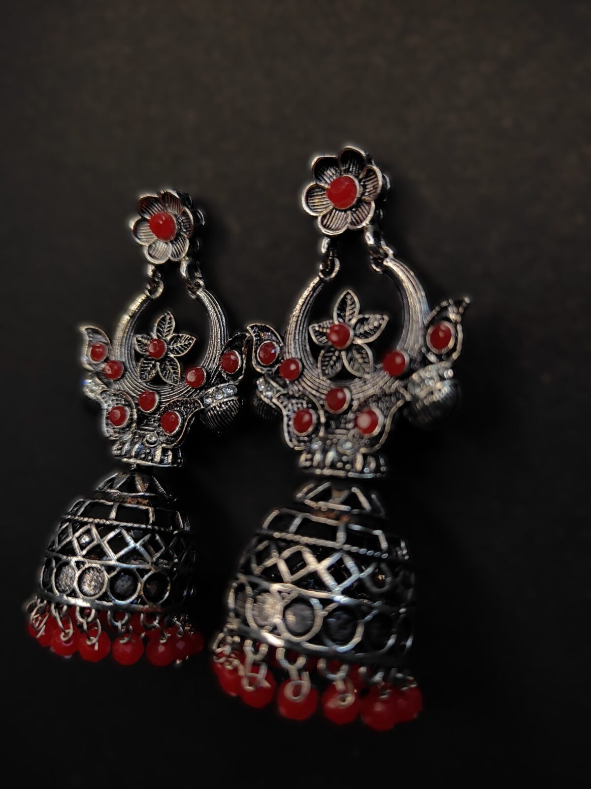 Red Light Weight Jhumkas