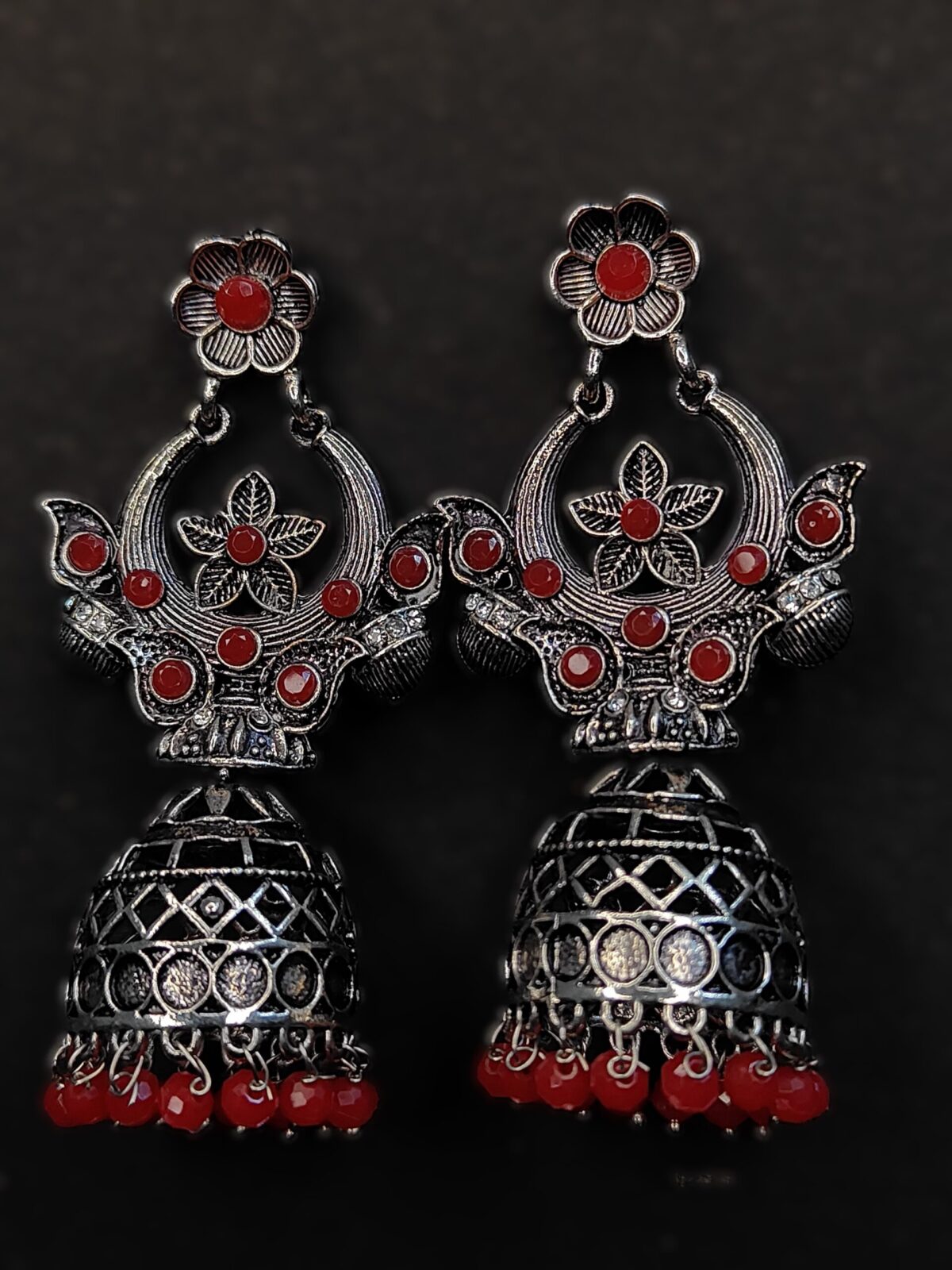 Red Light Weight Jhumkas - Image 4