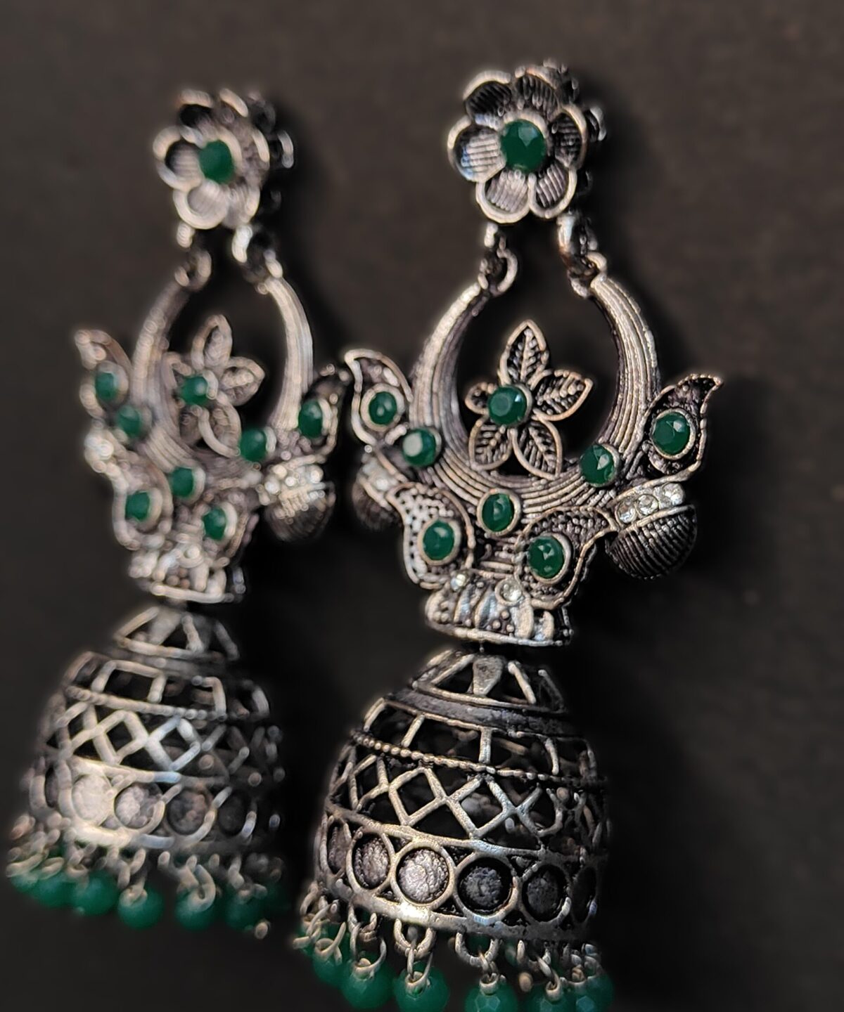 Green Light Weight Jhumkas