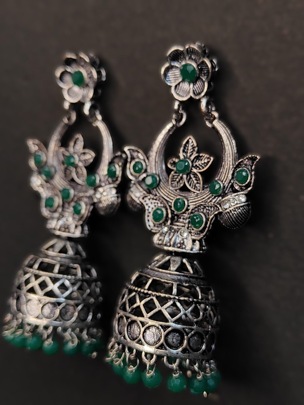 Green Light Weight Jhumkas