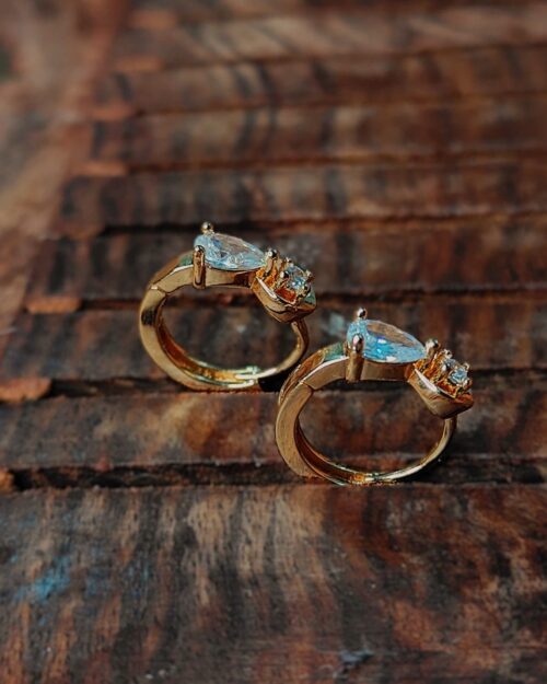 Ekaashi Teardrop Crystal Hoops