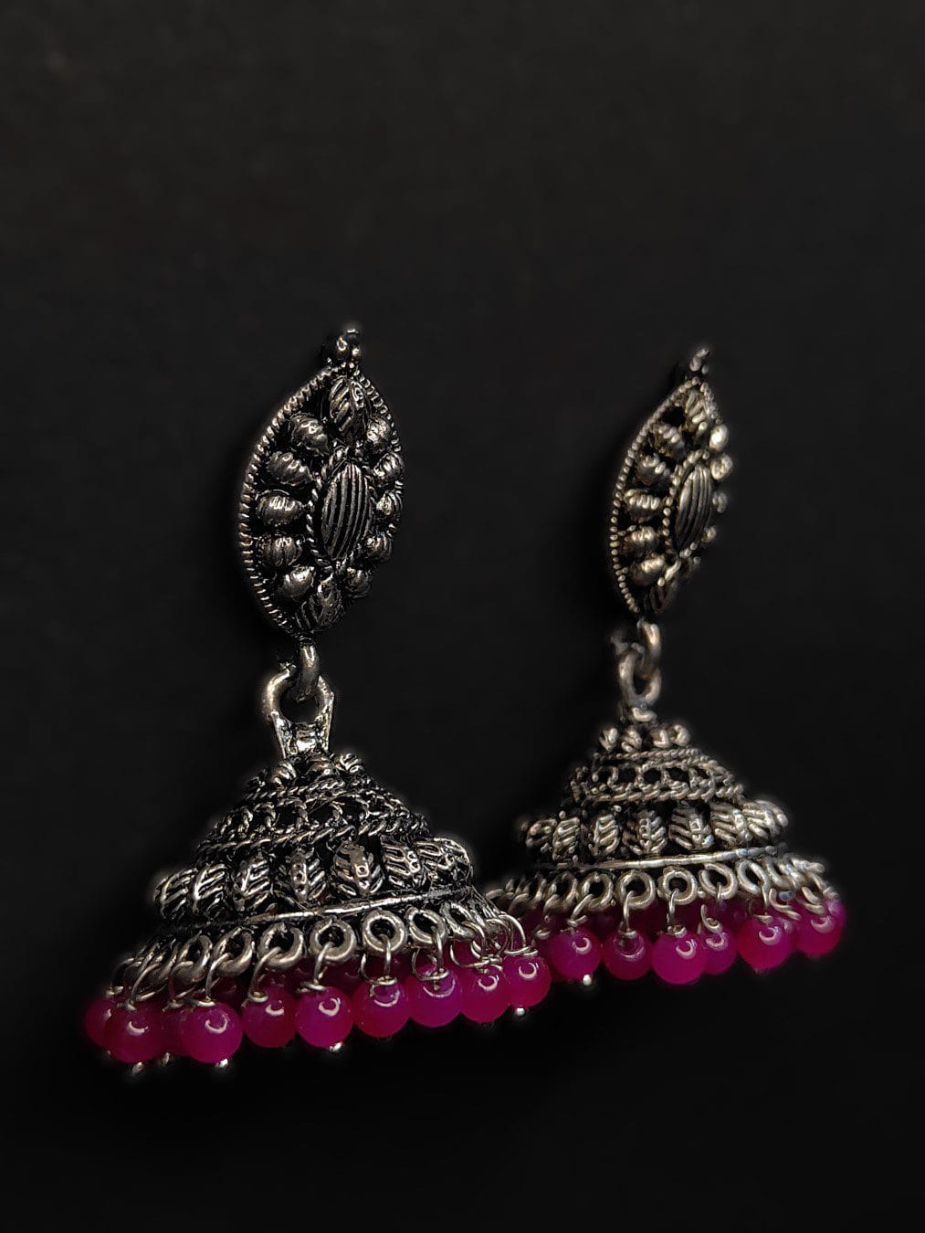 Ekaashi Rosy Bead Jhumkas - Image 4