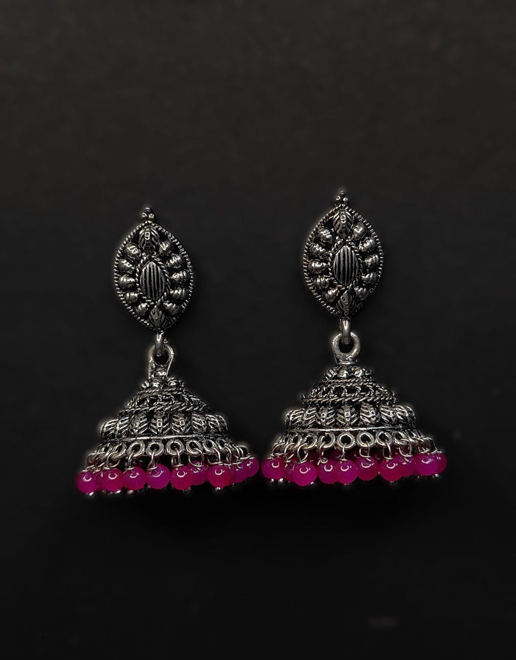 Ekaashi Rosy Bead Jhumkas